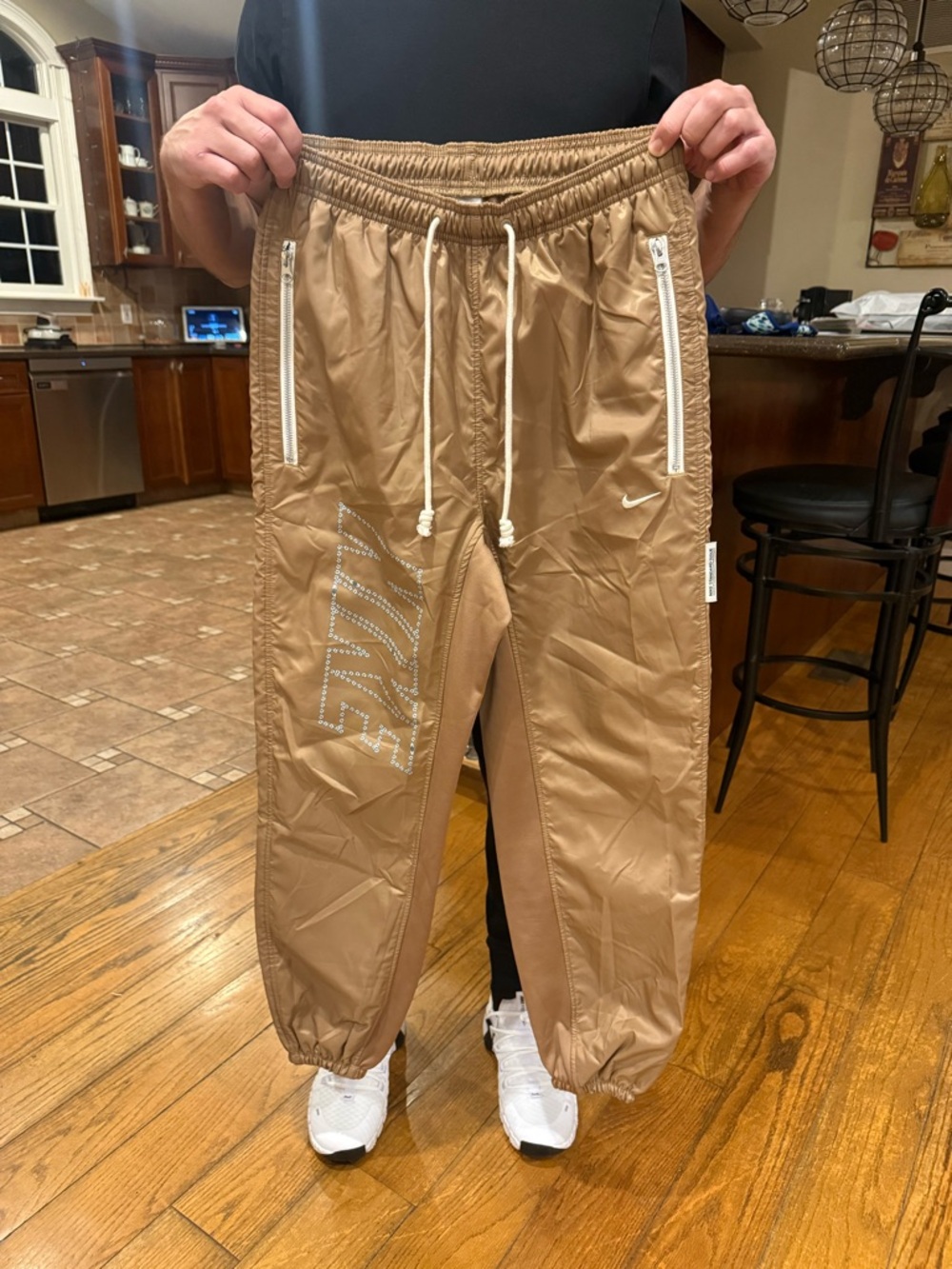Nike Men’s Tan Jogger Track Pants with Reflective Logo